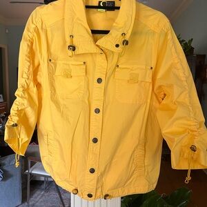 Nautica Sunburst Yellow Outerwear jacket Shacket Snap up Pockets Coastal vibe XL